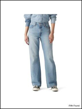 Mid Rise Baggy Bootcut Jeans Non Stretch Denim